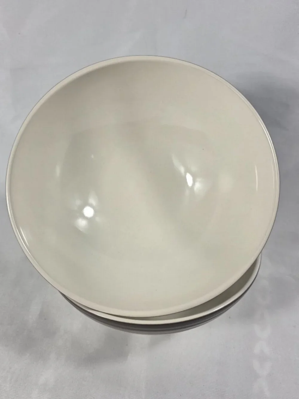 TWO Mikasa Swirl Ombre Mocha Soup Cereal Bowls White with Mocha Border
